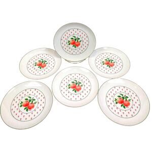 George Good Japan Vintage Porcelain Fabrizio Apple 7 5/8" Salad Plates Set of 6